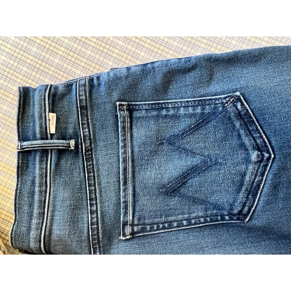 MOTHER Blue The Hustler Flood Fray Flare Jeans Size 31 - Picture 2 of 7